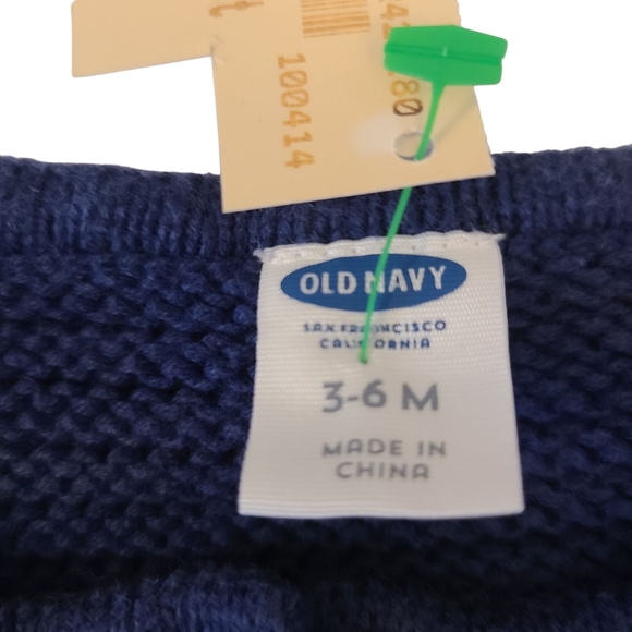 Old Navy Cardigan Chunky Navy Blue With Pockets‎ Infant Size 3-6 Months - Picture 4 of 12
